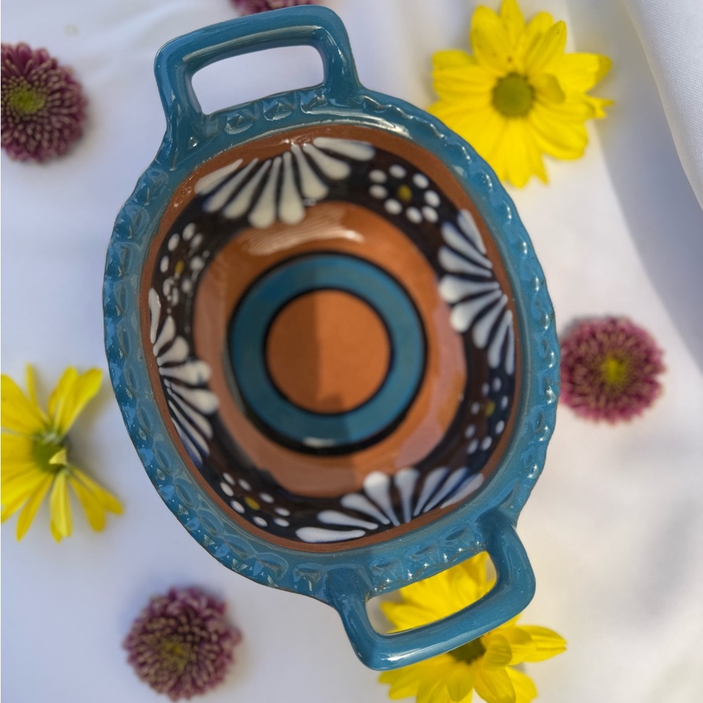 Handcrafted Blue and Brown Ceramic Bowl